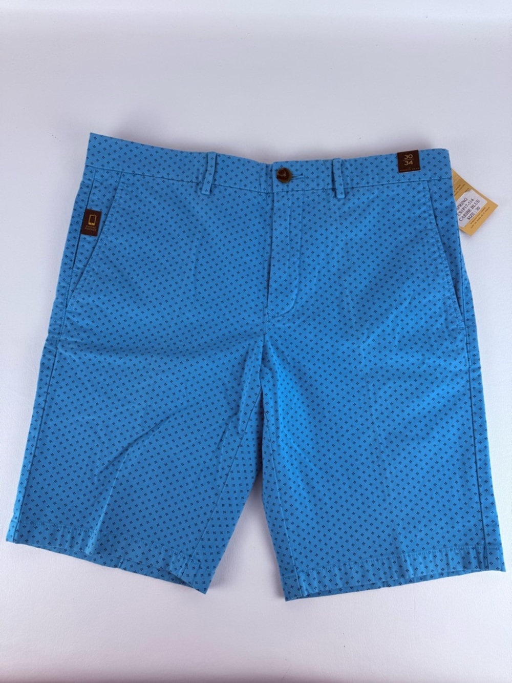 NWT Thomas Dean Caribe Blue TDX Super Flex Chino Shorts